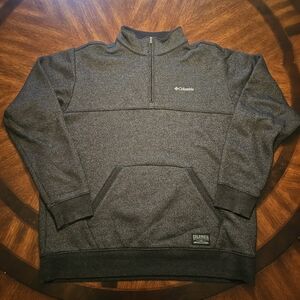 Columbia Men's Black And Grey Knit Half-Zip Pullover XL